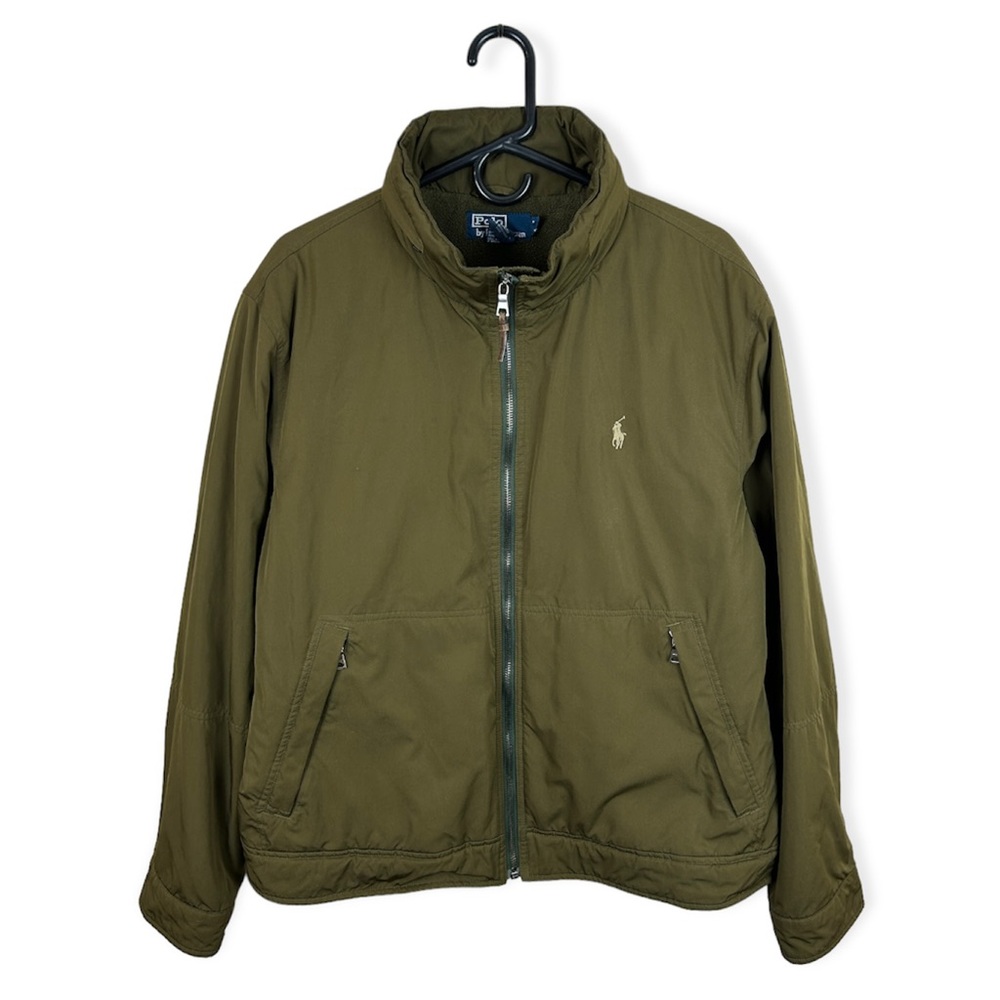 Polo by Ralph Lauren Men’s Fleece Lined Jacket Hidden Hood Green Large